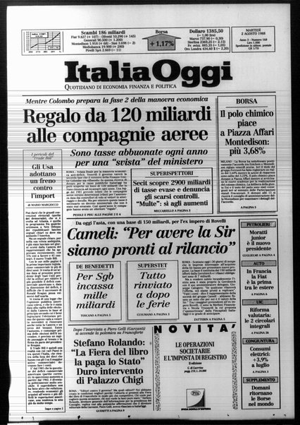 Italia oggi : quotidiano di economia finanza e politica